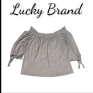 Lucky Brand Navy/White Stripe Off The Shoulder Top